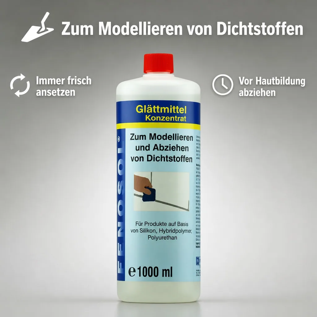 FENOPLAST Fenosol Glättmittel 1000 ml Konzentrat zum Modellieren von Dichtstoffen