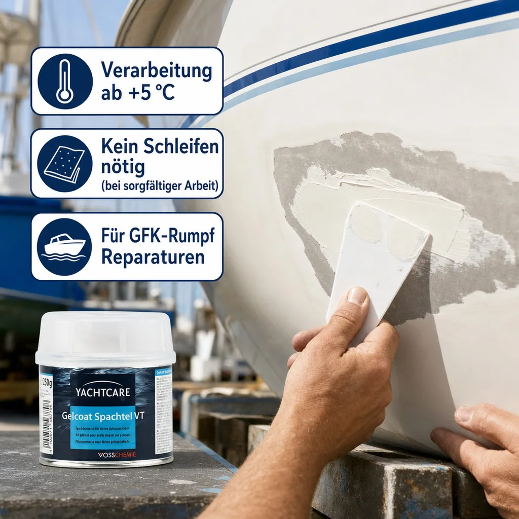 YACHTCARE Gelcoat Spachtel VT 250 g weiß