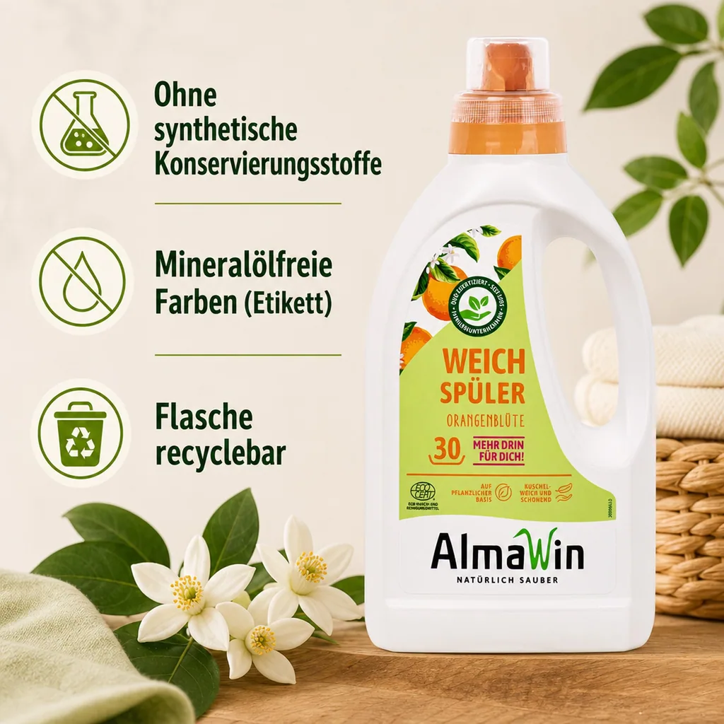 ALMAWIN Weichspüler 750 ml mit Orangenblüte