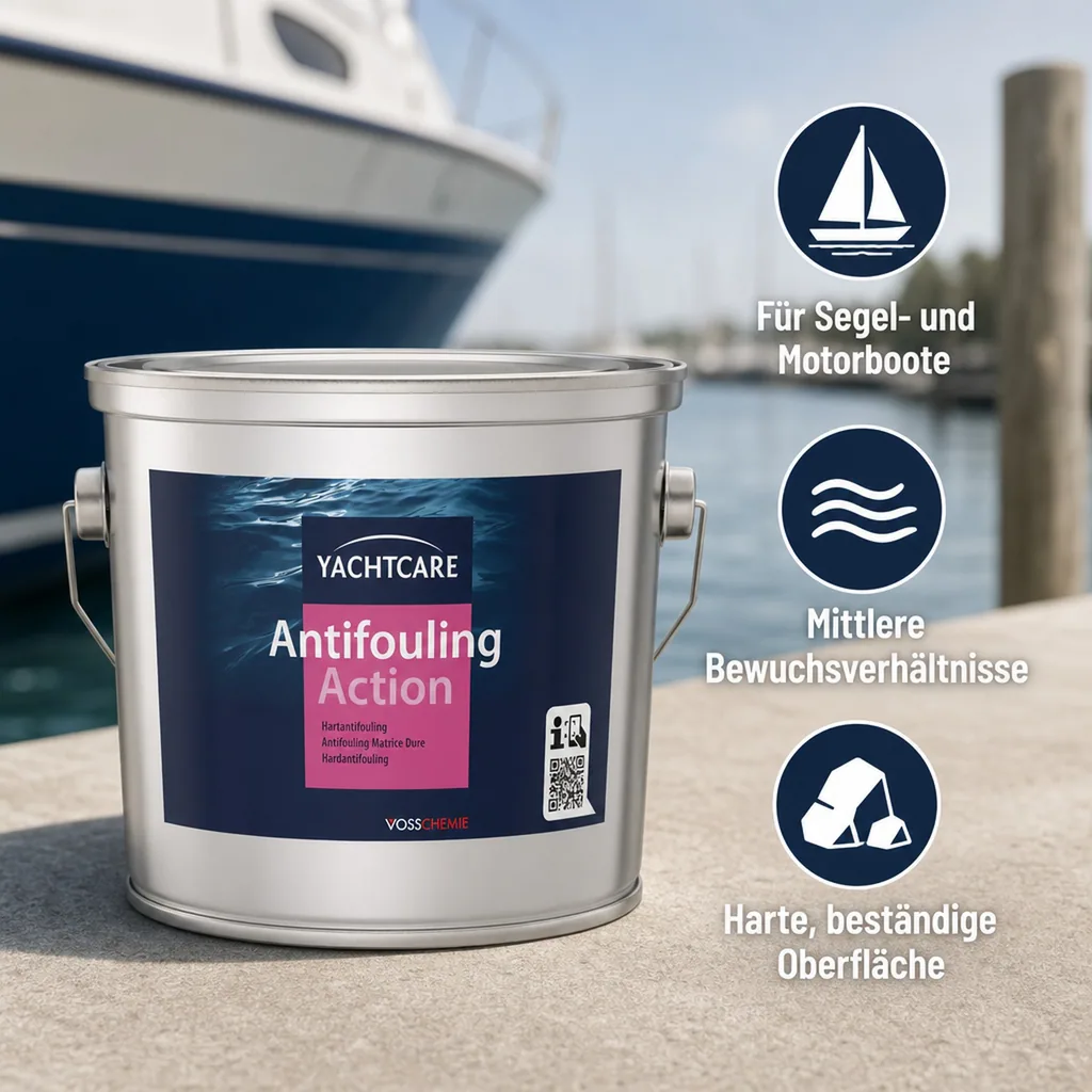 YACHTCARE Antifouling Action Hard AF 2,5 Liter off white grau-weiß