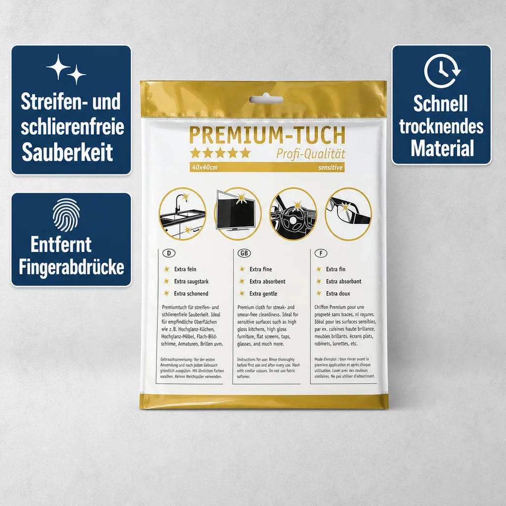 HOTREGA Mikrofasertuch PREMIUM sensitive 30 x 30 mm weiß