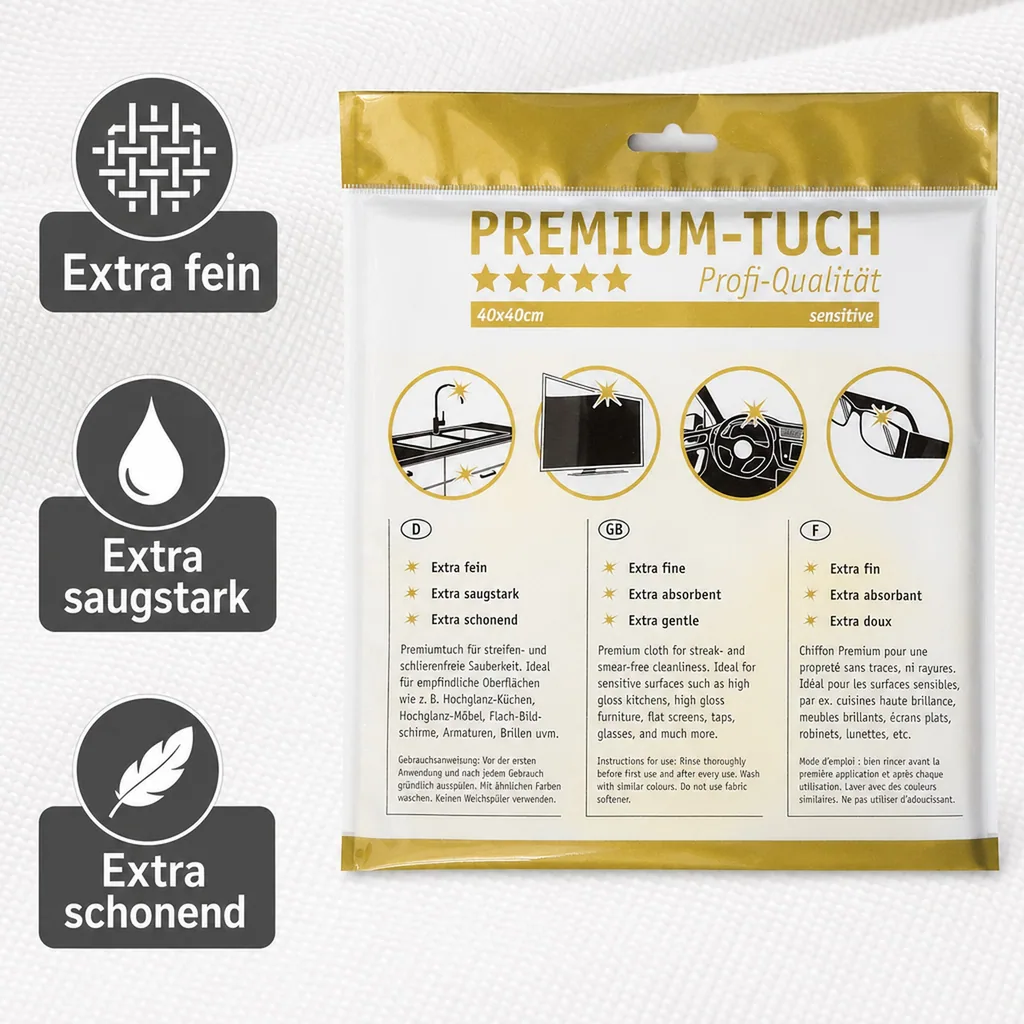 HOTREGA Mikrofasertuch PREMIUM sensitive 30 x 30 mm weiß