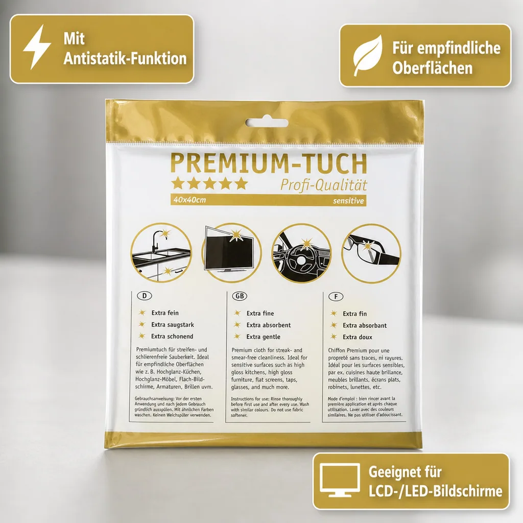 HOTREGA Mikrofasertuch PREMIUM sensitive 30 x 30 mm weiß
