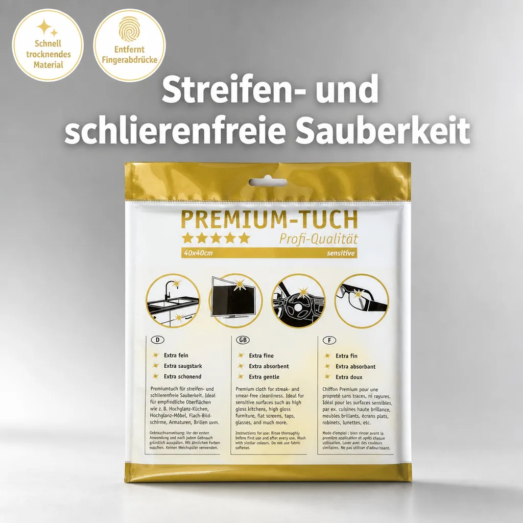HOTREGA Mikrofasertuch PREMIUM sensitive 30 x 30 mm weiß