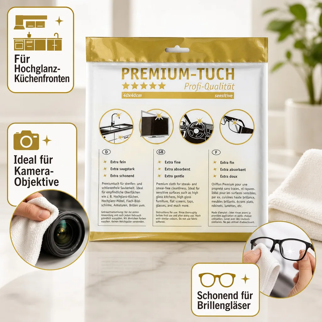 HOTREGA Mikrofasertuch PREMIUM sensitive 30 x 30 mm weiß