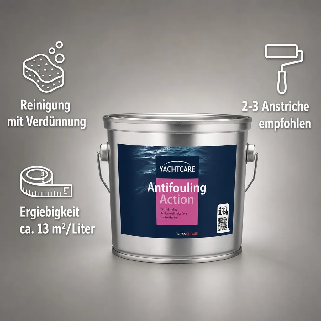 YACHTCARE Antifouling Action Hard AF 2,5 Liter rot