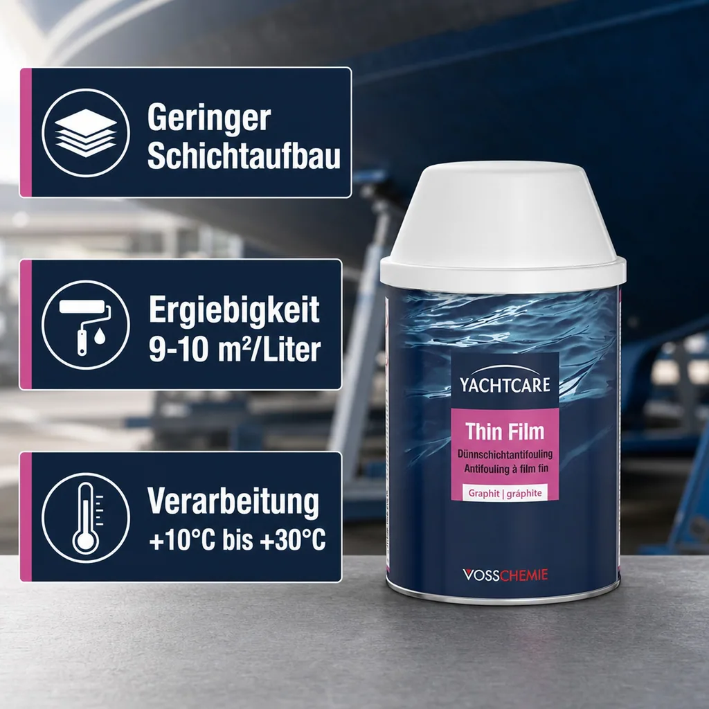 YACHTCARE Thin Film Dünnschicht Antifouling 750 ml graphit