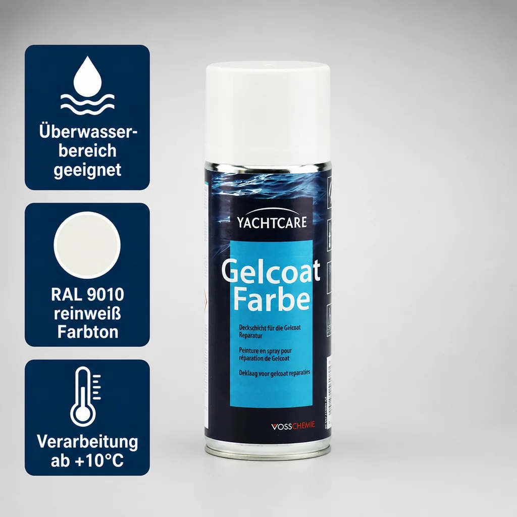 YACHTCARE Gelcoat Farbe RAL 9010 reinweiß 400 ml Aerosolspraydose