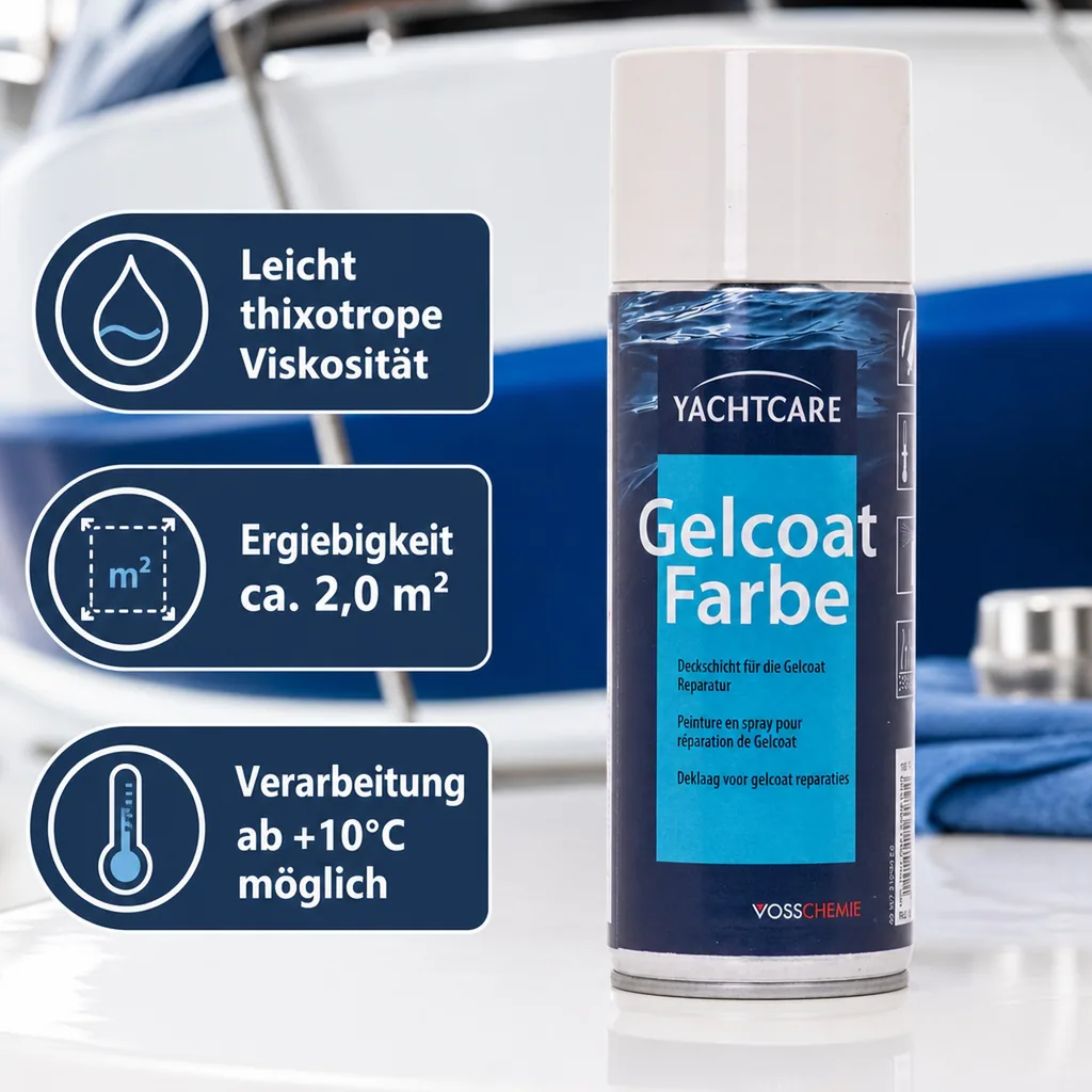 YACHTCARE Gelcoat Farbe RAL 9001 cremeweiß 400 ml Aerosolspraydose