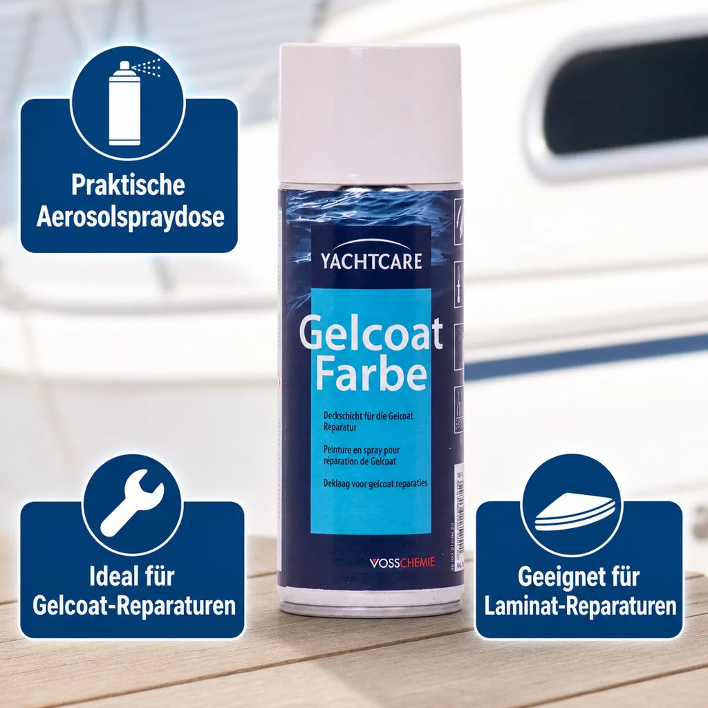 YACHTCARE Gelcoat Farbe RAL 9001 cremeweiß 400 ml Aerosolspraydose