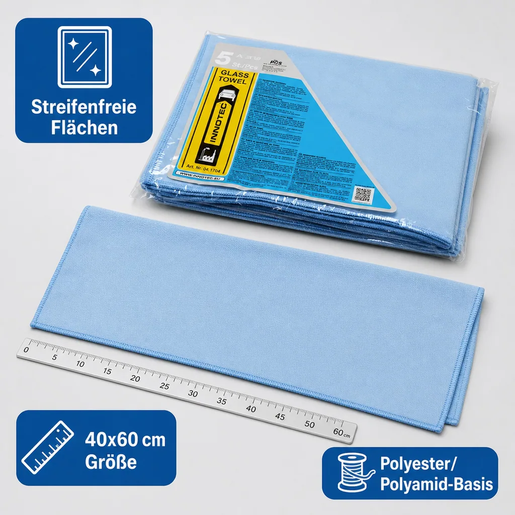 INNOTEC Glass Towel blau 5 Stück Packung 04.174