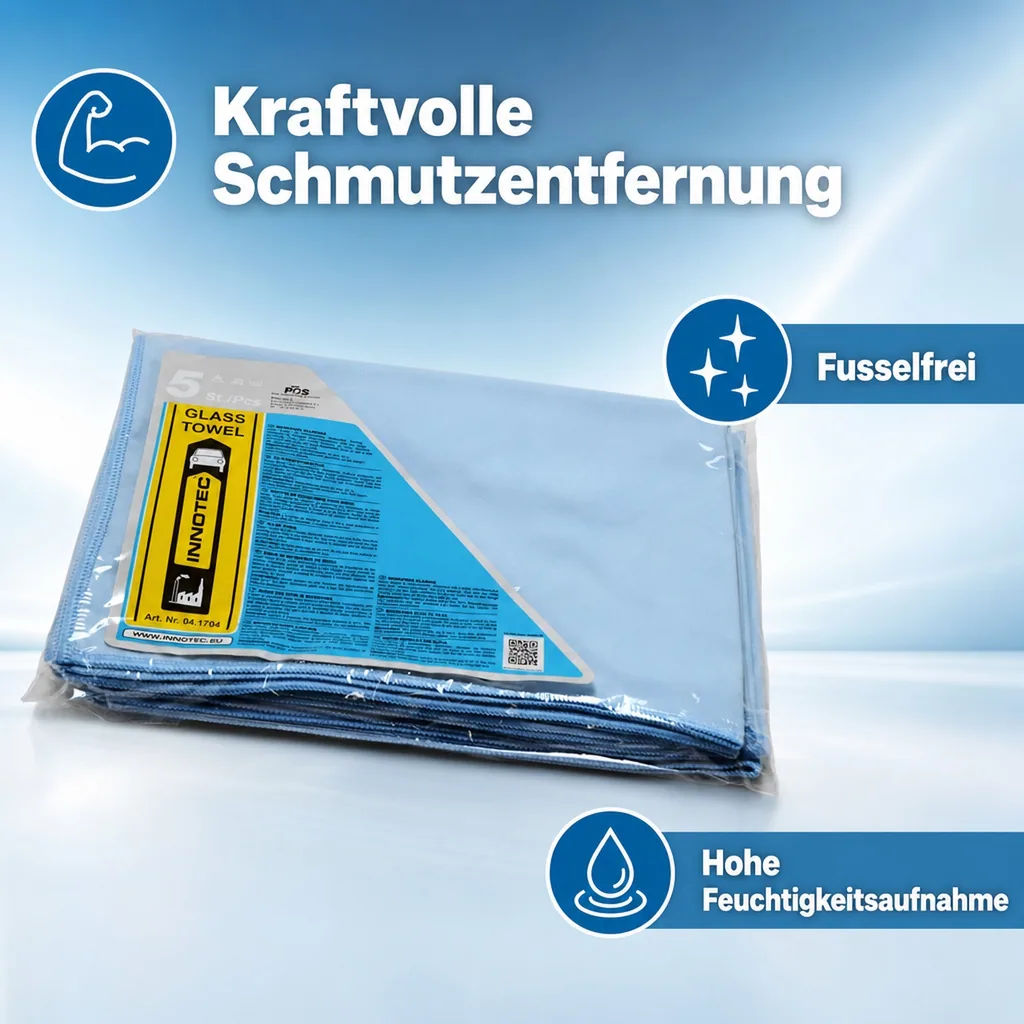INNOTEC Glass Towel blau 5 Stück Packung 04.174