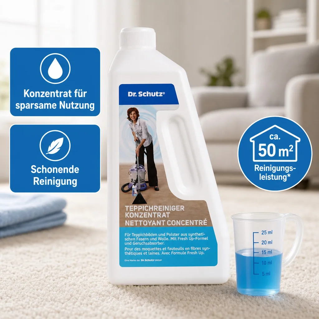DR. SCHUTZ Teppichreiniger 750 ml Konzentrat reicht für ca. 50 m²