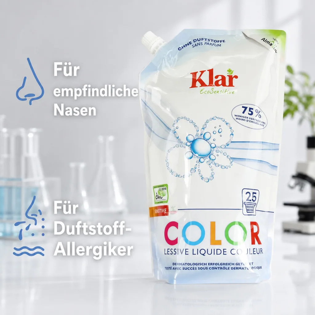 KLAR Color Waschmittel flüssig 1,5 Liter im Öko Pack NEU*
