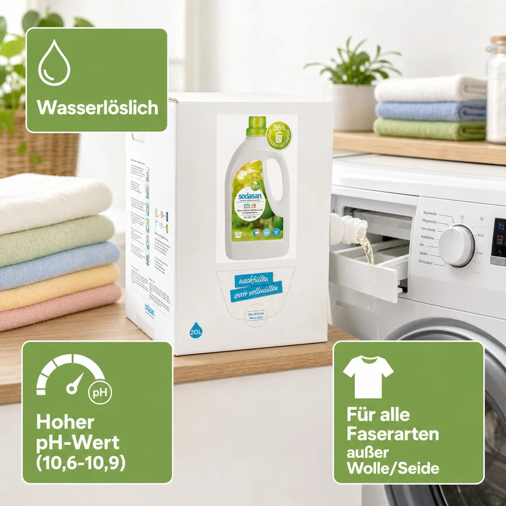 SODASAN COLOR Flüssigwaschmittel Limette 20 Liter Bag in Box