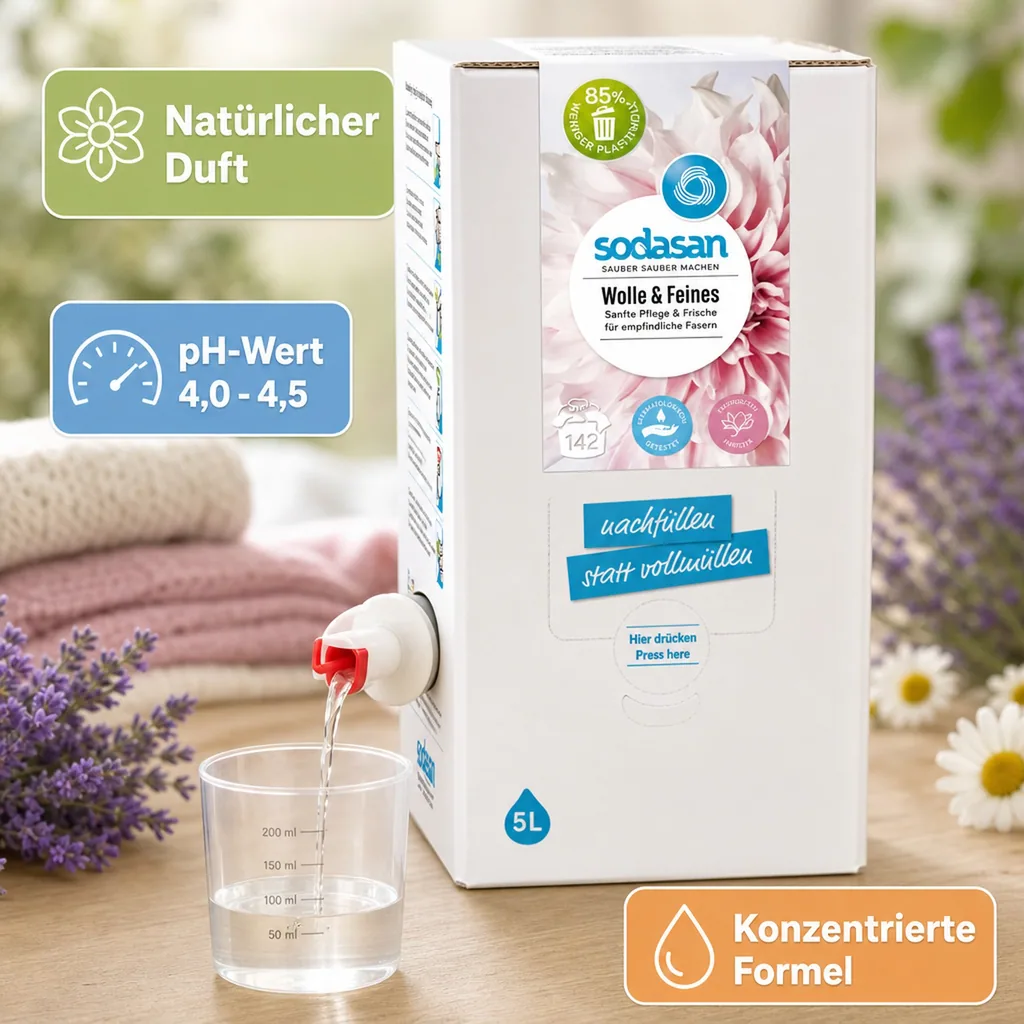 SODASAN Woll- & Feines Flüssigwaschmittel 5 Liter Bag in Box