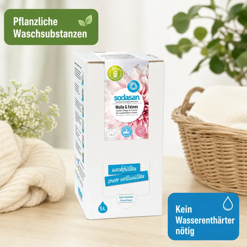SODASAN Woll- & Feines Flüssigwaschmittel 5 Liter Bag in Box