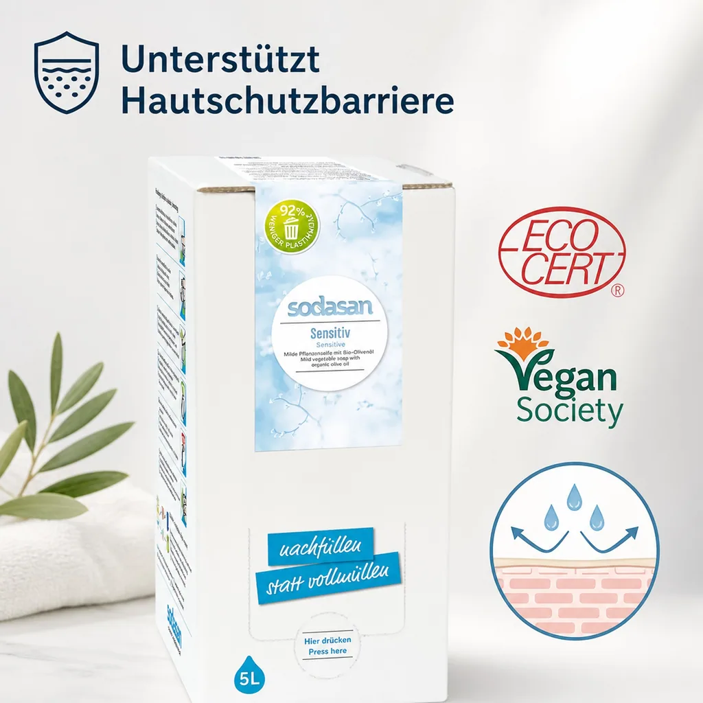SODASAN Flüssigseife Liquid Sensitive 5 Liter Bag in Box