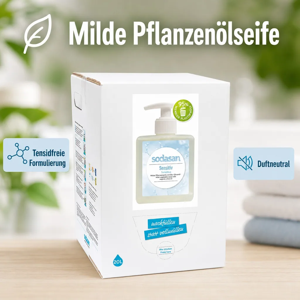 SODASAN Flüssigseife Liquid Sensitive 20 Liter Bag in Box