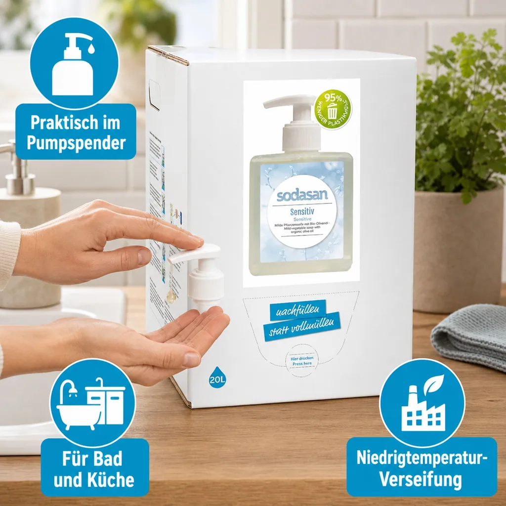 SODASAN Flüssigseife Liquid Sensitive 20 Liter Bag in Box