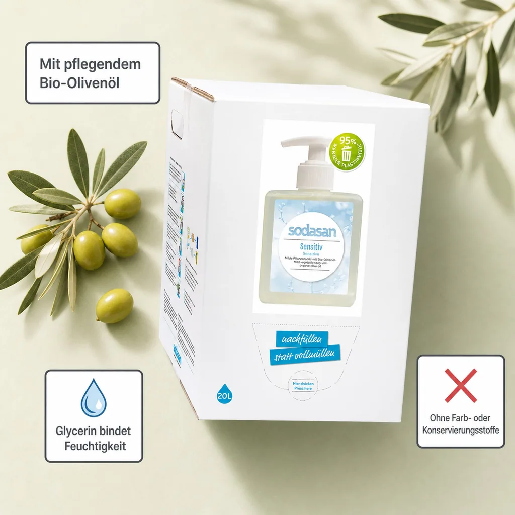 SODASAN Flüssigseife Liquid Sensitive 20 Liter Bag in Box