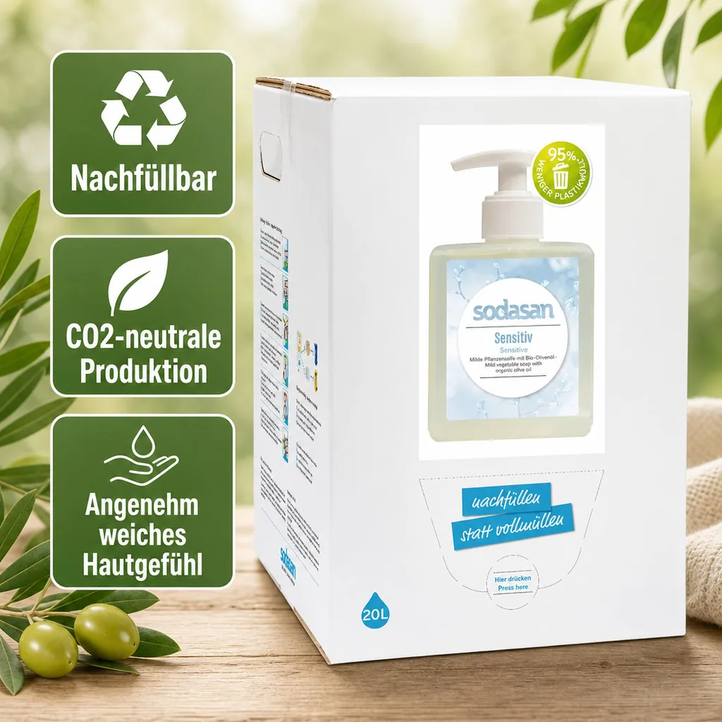 SODASAN Flüssigseife Liquid Sensitive 20 Liter Bag in Box