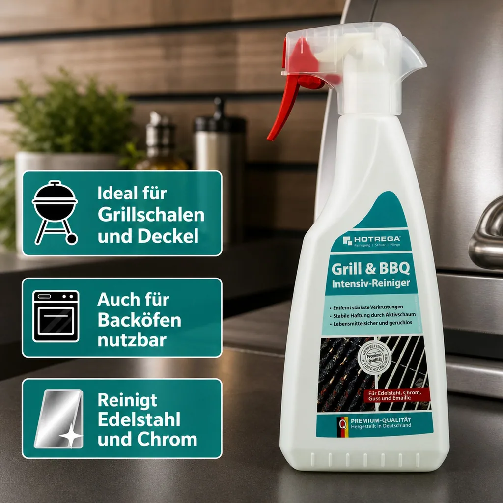 HOTREGA Grill- und BBQ Intensiv Reiniger 500 ml Flachsprühflasche