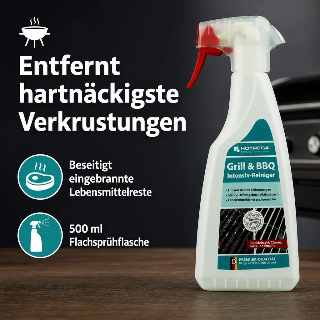 HOTREGA Grill- und BBQ Intensiv Reiniger 500 ml Flachsprühflasche