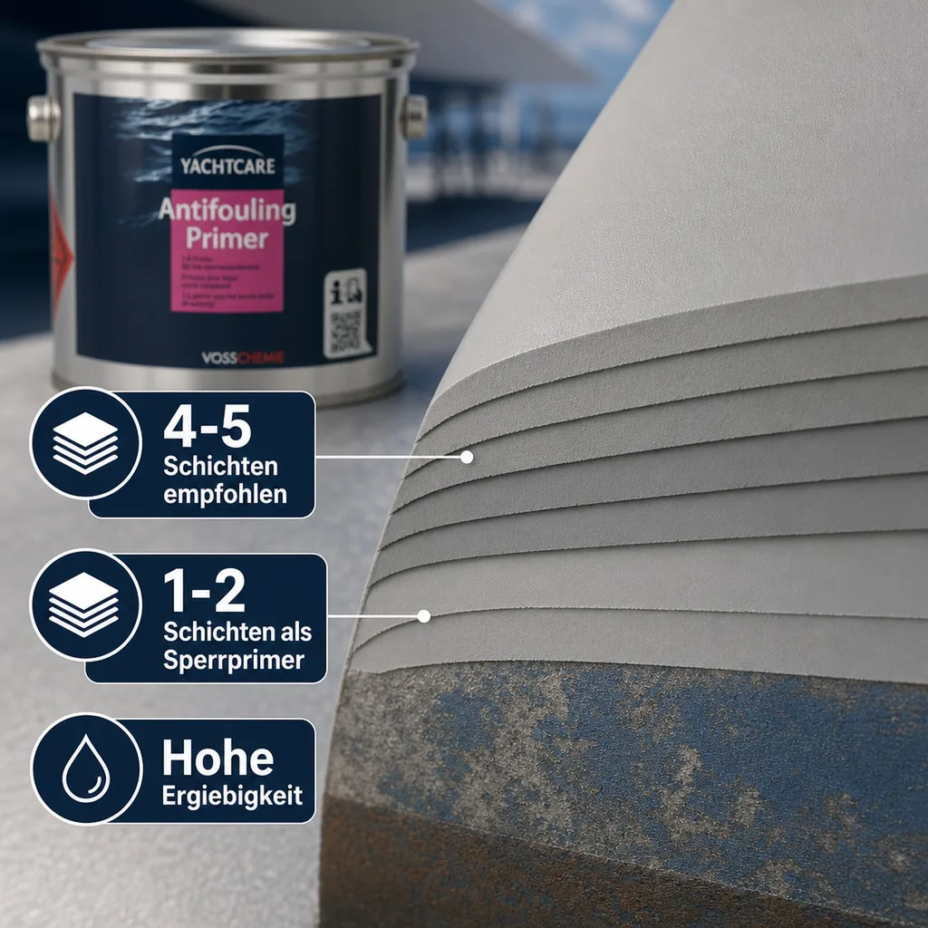 YACHTCARE Antifouling Primer 2,5 Liter matt grau