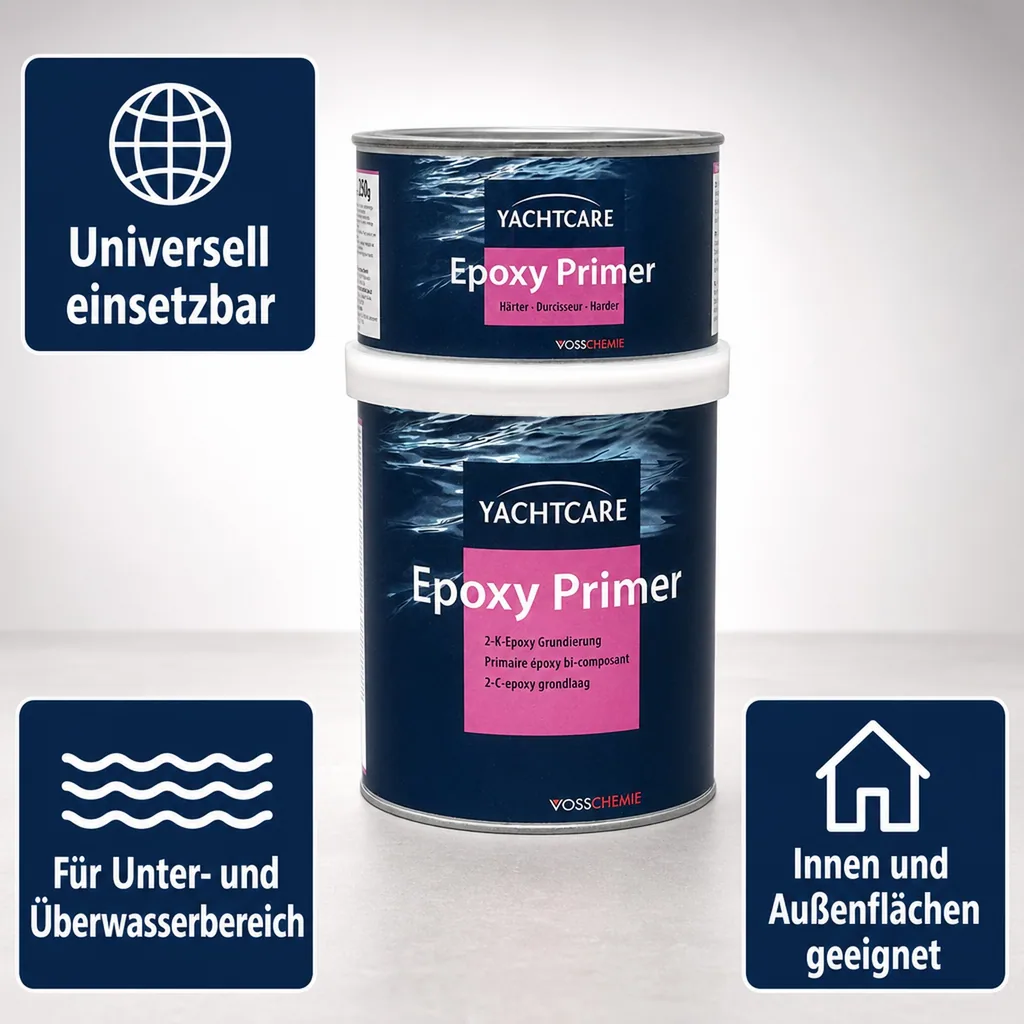 YACHTCARE Epoxy Primer 2K - 750 ml Grundierung für Antifouling weiß