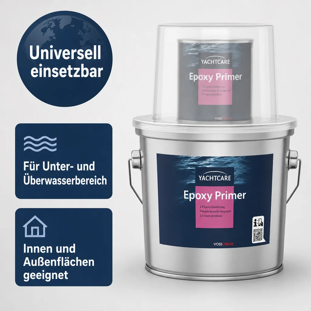 YACHTCARE Epoxy Primer 2K - 2,25 Liter Grundierung für Antifouling weiß
