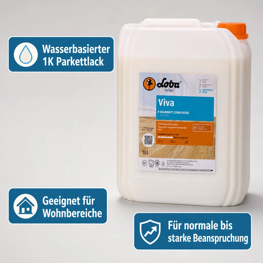 LOBA Viva 10 Liter halbmatt 1K Parkettlack