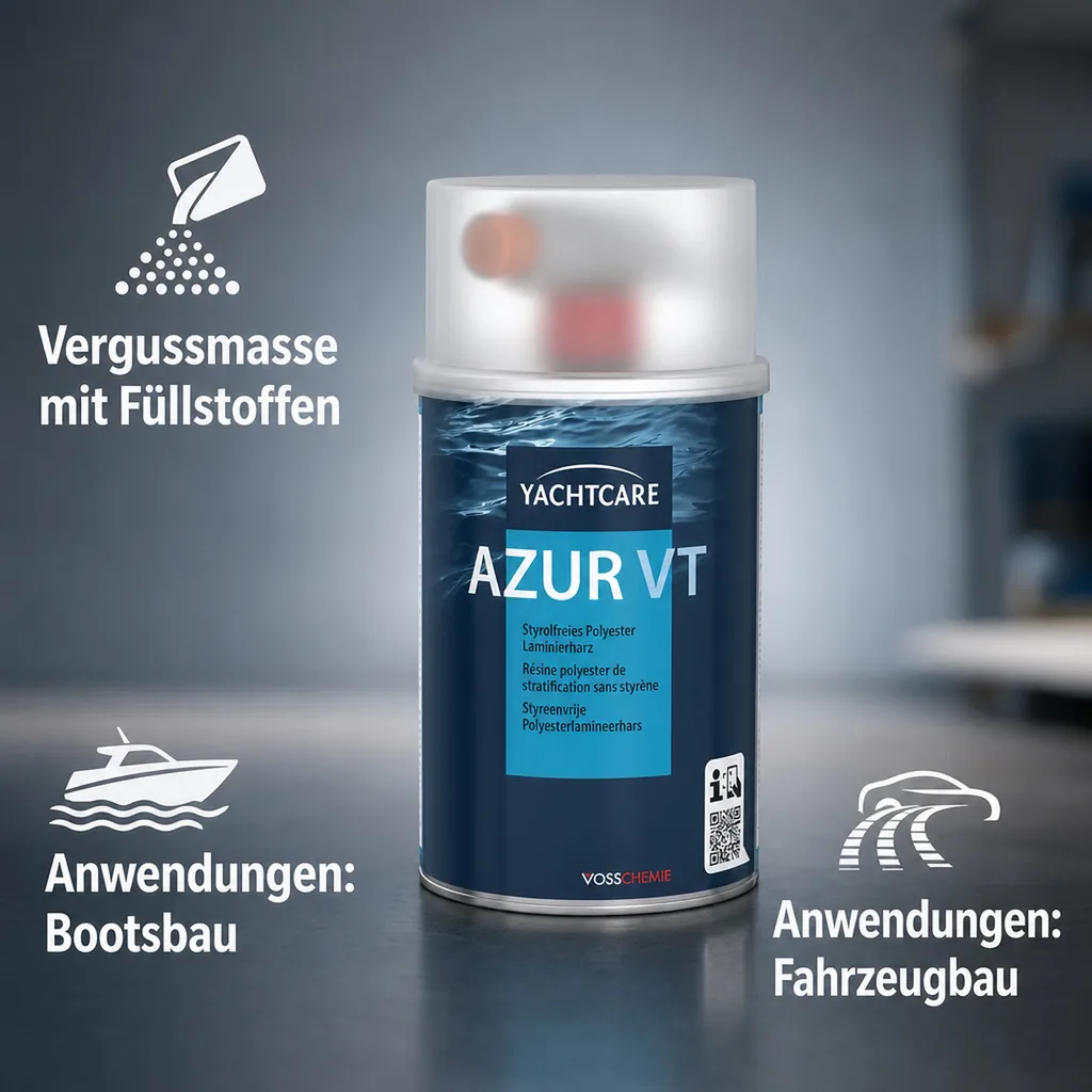 YACHTCARE Azur VT 1000 g Polyesterharz styrolfrei incl. Härter