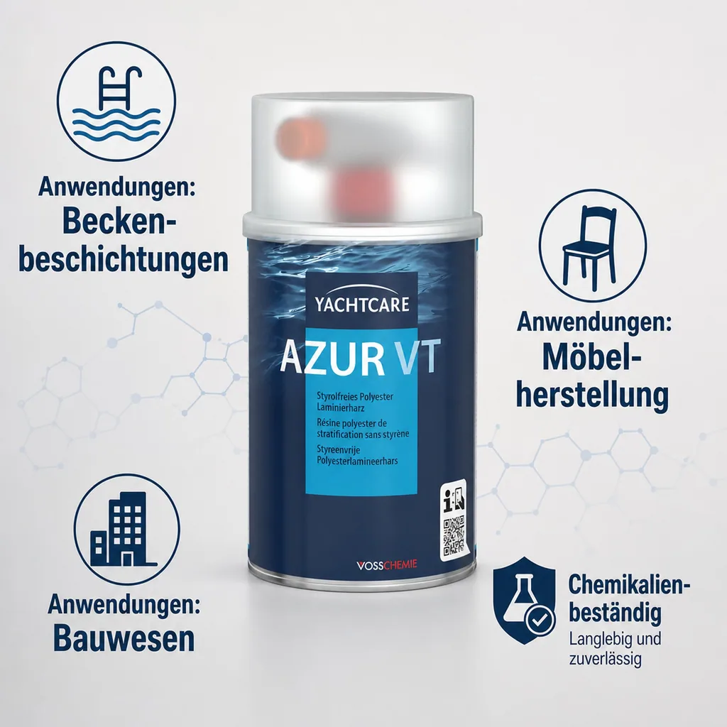 YACHTCARE Azur VT 1000 g Polyesterharz styrolfrei incl. Härter