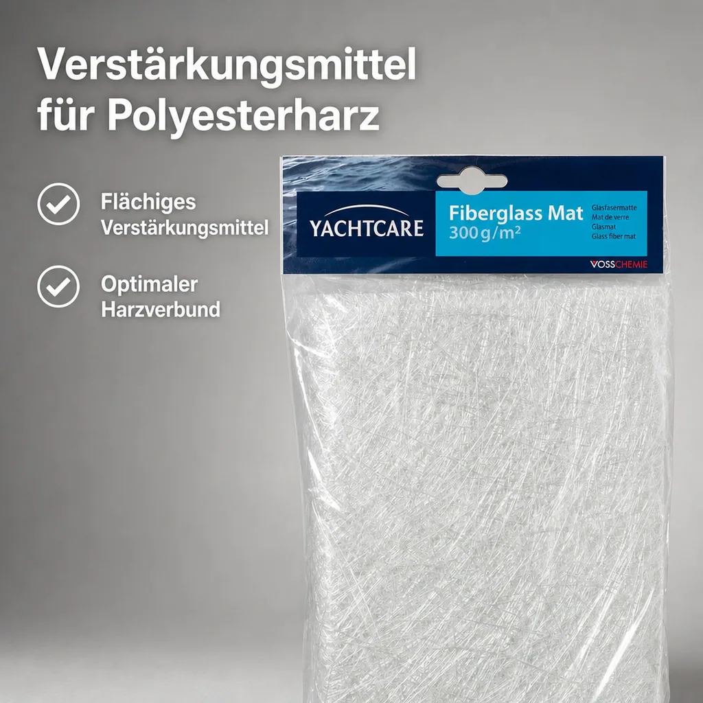 YACHTCARE Fiberglas Mat 300 g Glasmatte 1 m² Inhalt Glasfasermatte