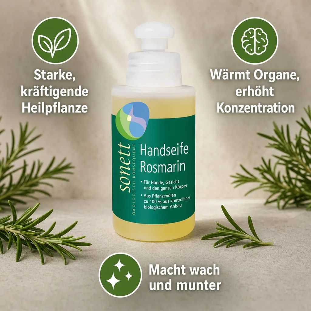 SONETT Handseife Rosemarin 120 ml Probiergröße