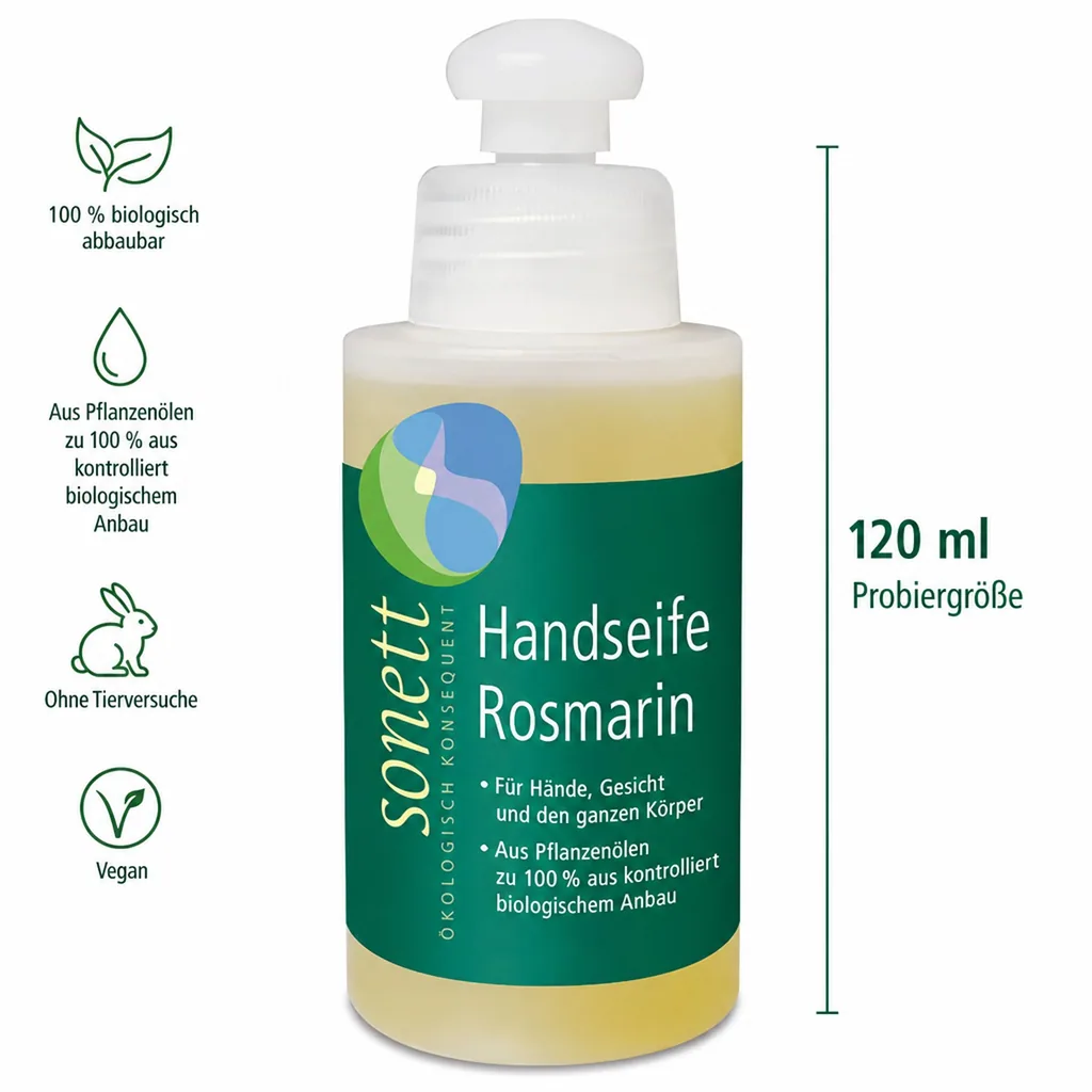 SONETT Handseife Rosemarin 120 ml Probiergröße