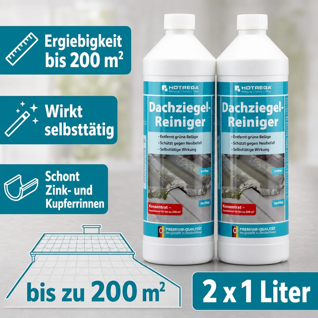HOTREGA Dachziegel Reiniger Konzentrat 2 x 1 Liter