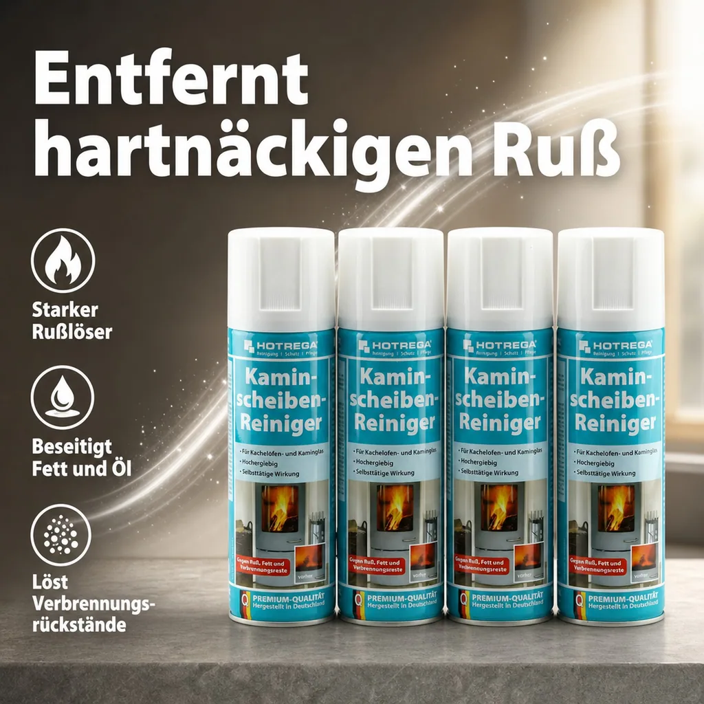 HOTREGA Kaminscheibenreiniger 4 x 300 ml Spraydose gebrauchsfertig