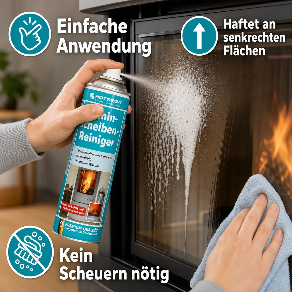 HOTREGA Kaminscheibenreiniger 4 x 300 ml Spraydose gebrauchsfertig