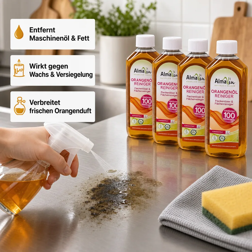 ALMAWIN Orangenölreiniger 500 ml x 4 Flaschen Konzentrat
