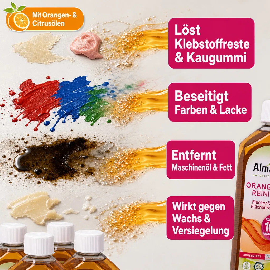 ALMAWIN Orangenölreiniger 500 ml x 4 Flaschen Konzentrat