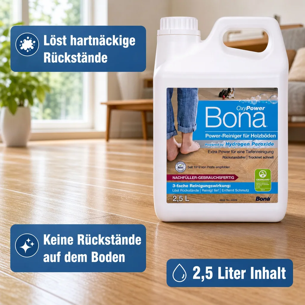 BONA Reiniger 2,5 Liter OxyPower für Holzböden NF-Kanister f. Spray Mopp
