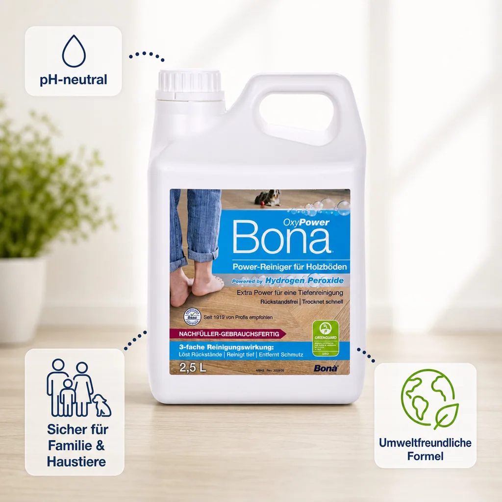 BONA Reiniger 2,5 Liter OxyPower für Holzböden NF-Kanister f. Spray Mopp