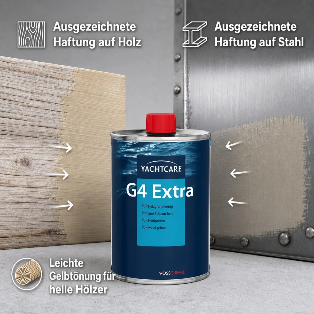 YACHTCARE G4 Extra 1K Polyurethanharz 1 Liter Holzgrundierung