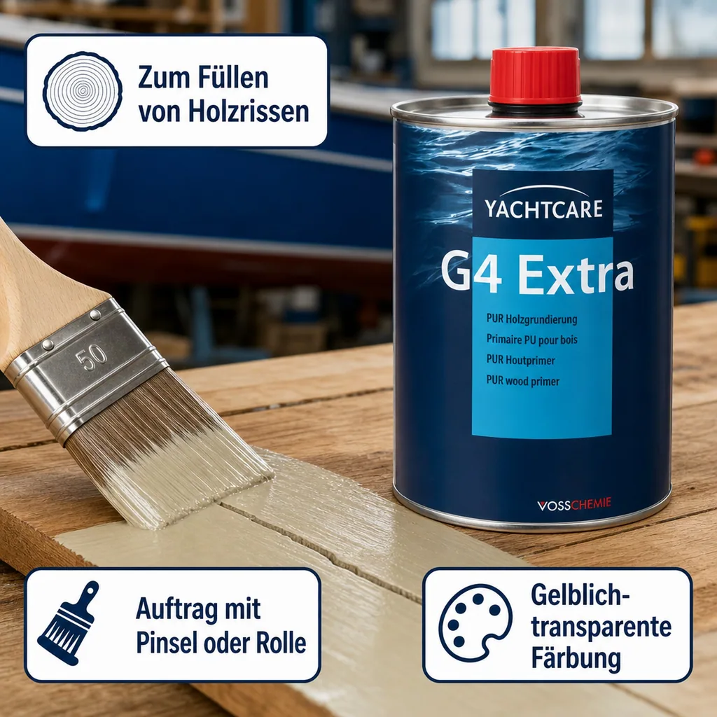 YACHTCARE G4 Extra 1K Polyurethanharz 1 Liter Holzgrundierung