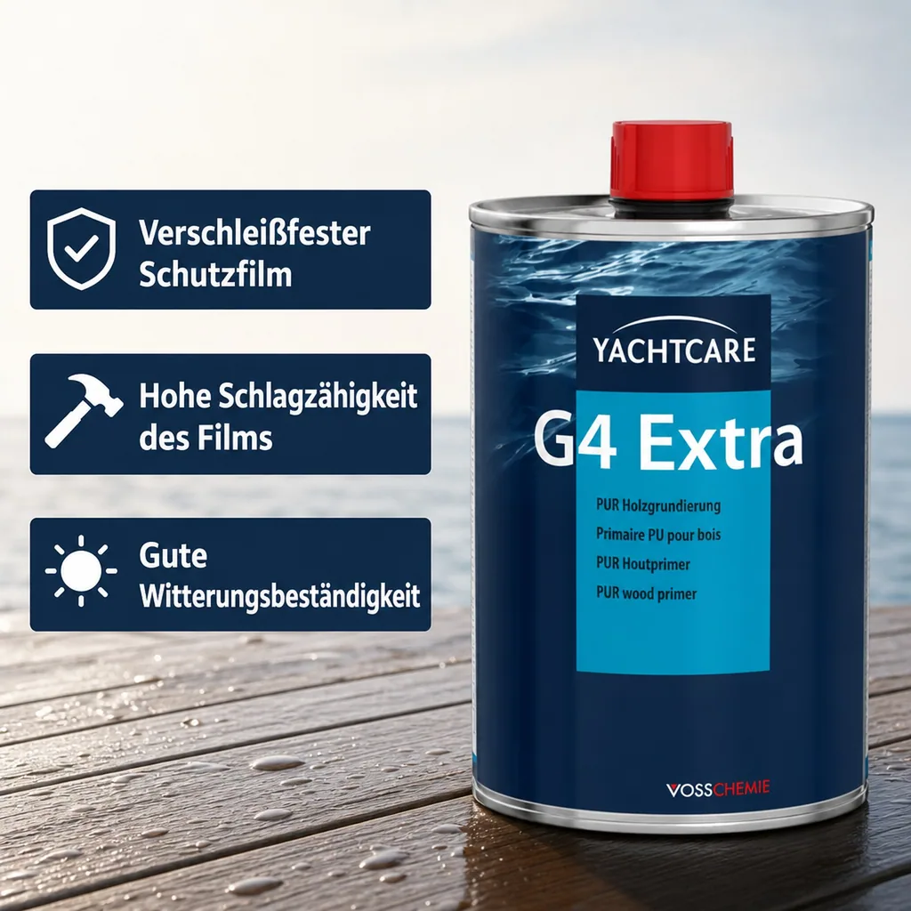 YACHTCARE G4 Extra 1K Polyurethanharz 1 Liter Holzgrundierung