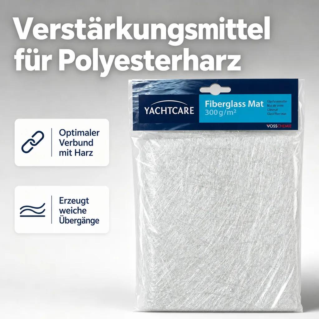 YACHTCARE Fiberglas Mat 300 g Glasmatte 5 m² Inhalt Glasfasermatte
