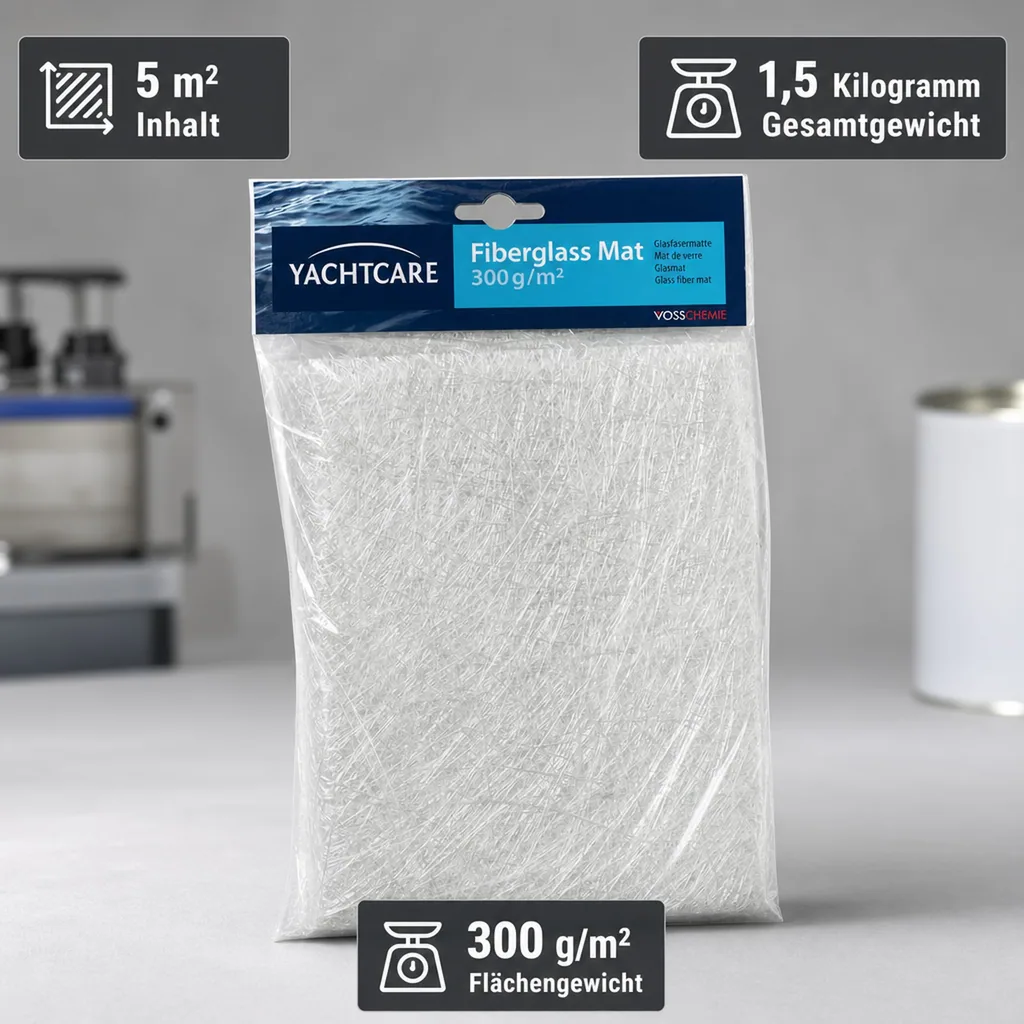 YACHTCARE Fiberglas Mat 300 g Glasmatte 5 m² Inhalt Glasfasermatte