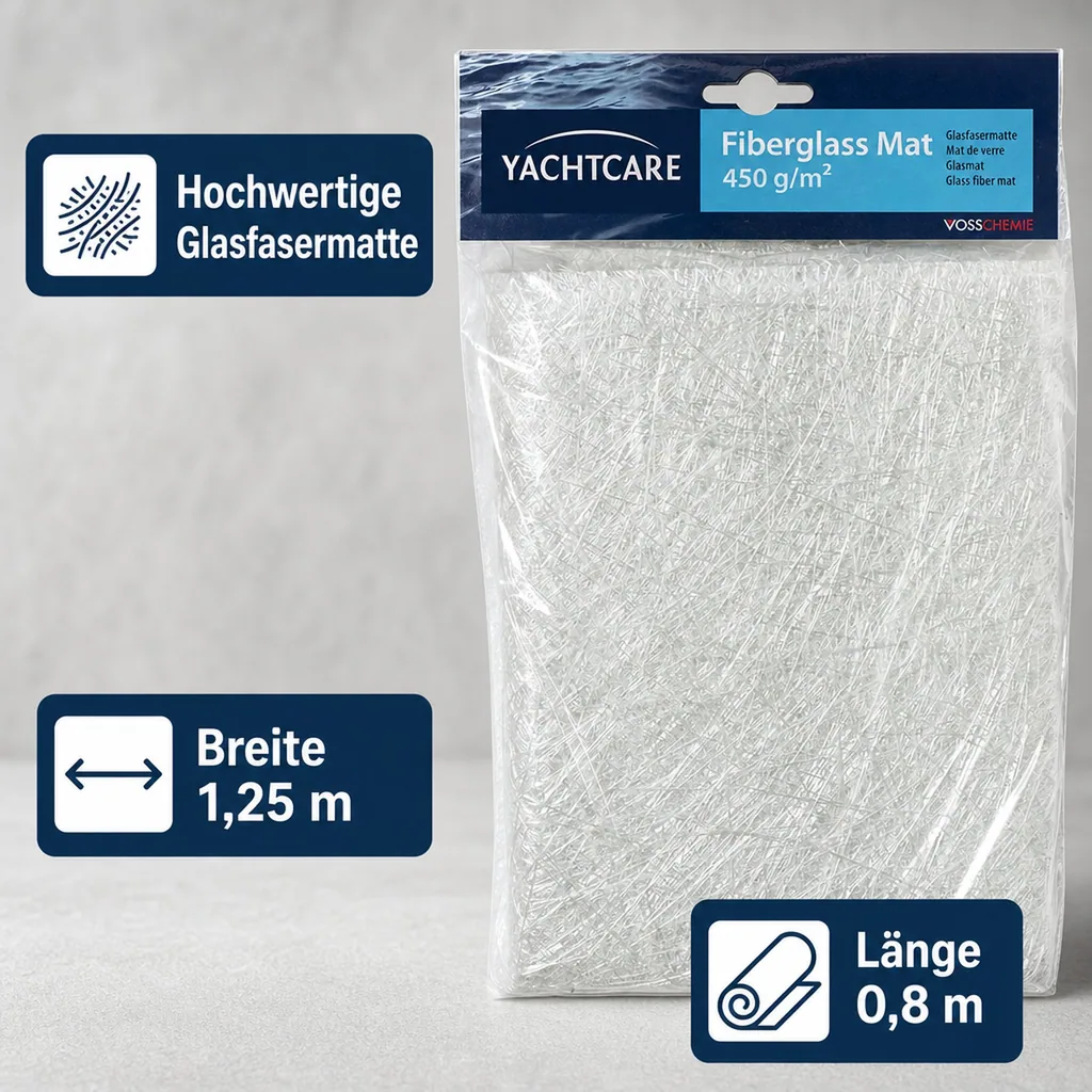 YACHTCARE Fiberglas Mat 450 g Glasmatte 1 m² Inhalt Glasfasermatte